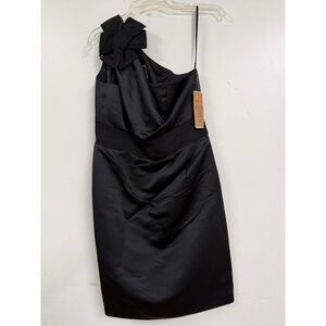 NUE By Shani Dress Womens Black Body Architecture One Shoulder Size 8
